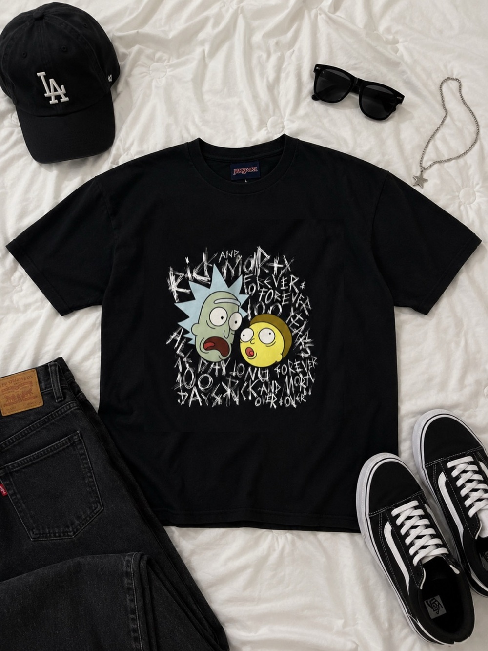 Rick and Morty Graphic Tee in Black
